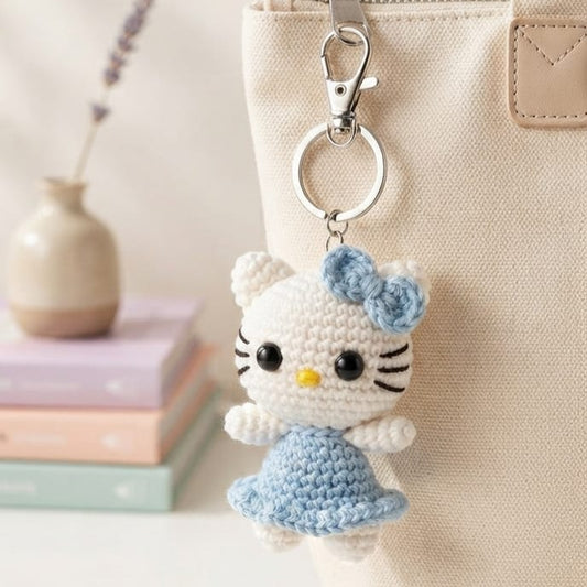 Handmade Crochet Hello Kitty Bag Charm